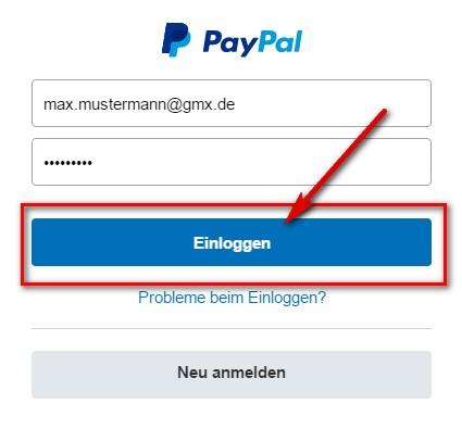 PayPal Login: Konto Login starten